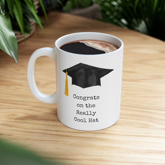 Cool Hat Graduation Ceramic Mug, 11oz