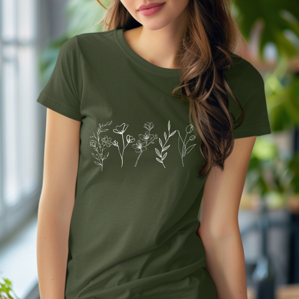 Wild Flowers Shirt, Floral shirt, Flower Garden Shirt Tee, Gardener shirt