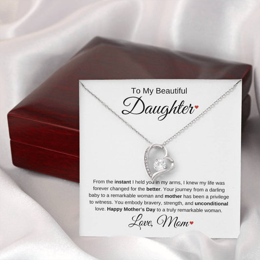 To My Beautiful Daughter Mother's Day Necklace from Mom