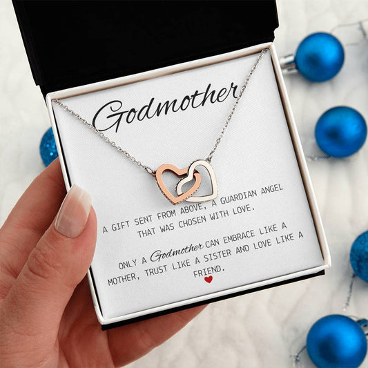 Godmother Interlocking Heart Necklace